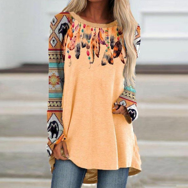 Youthful Print Long Sleeve Top