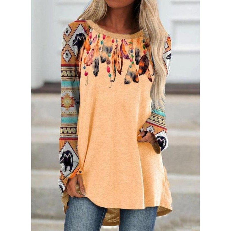 Youthful Print Long Sleeve Top