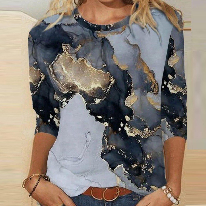 Casual Print Long Sleeve Top