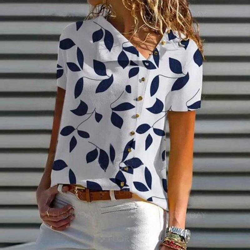 Chic Print Short Sleeve Top