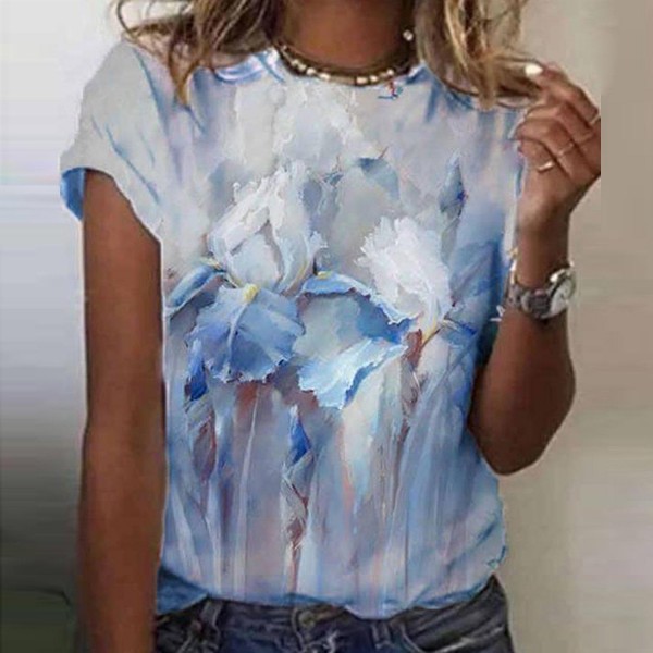 Casual Print Short Sleeve Top