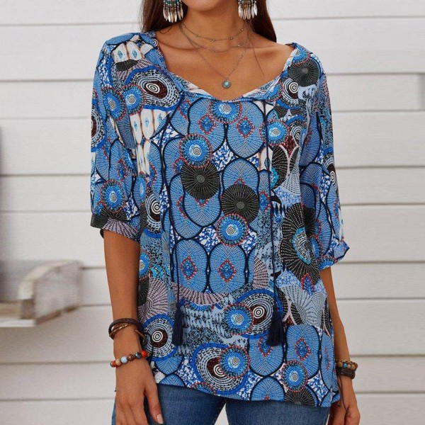 Stylish Print Short Sleeve Top