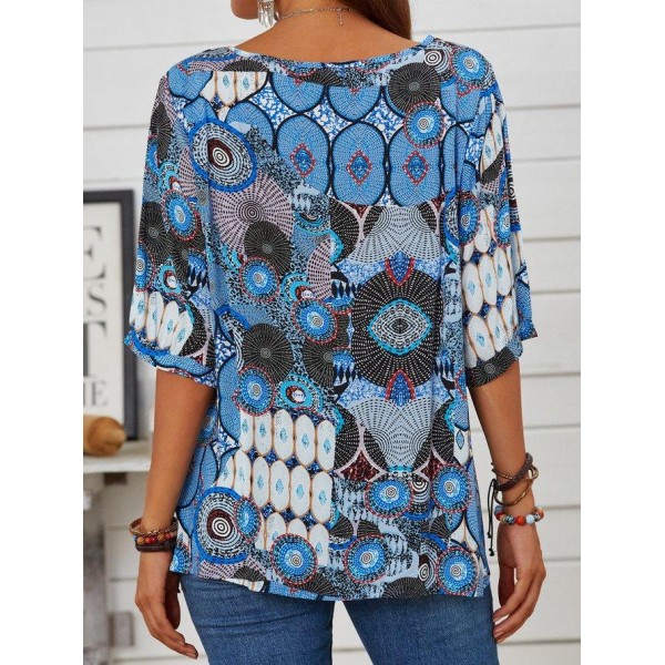 Stylish Print Short Sleeve Top