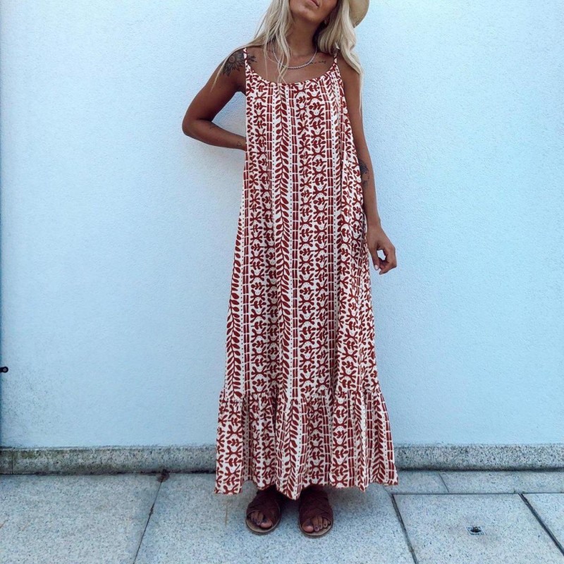 Glamorous Sleeveless Print Maxi Dress