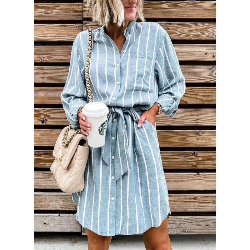 Casual Print Long Sleeve Mini Dress