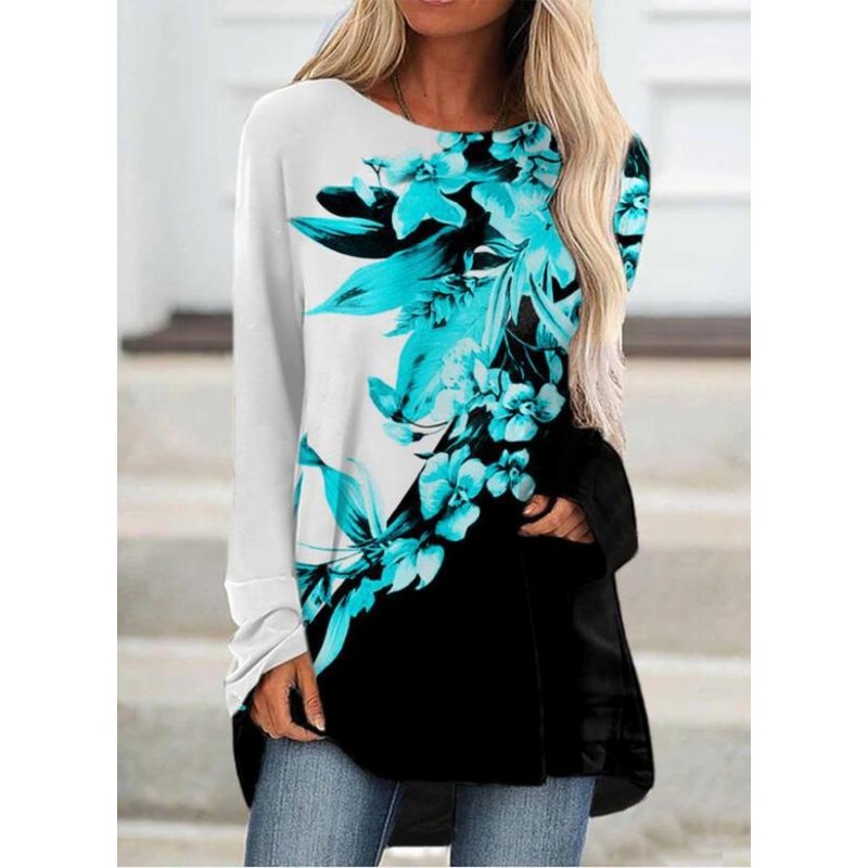 Chic Long Sleeve Print Top