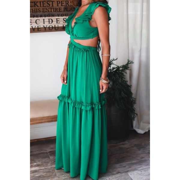 Sexy Plain Sleeveless Maxi Dress