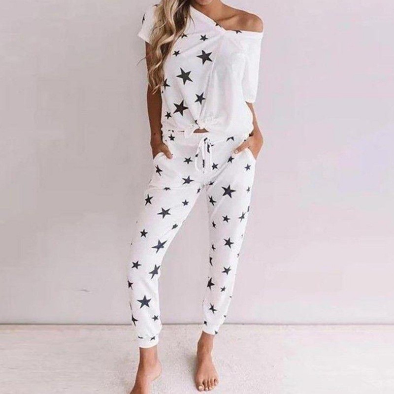 Comfy Print Short Sleeve Two Piece Set