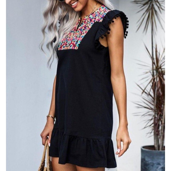 Cool Print Sleeveless Mini Dress